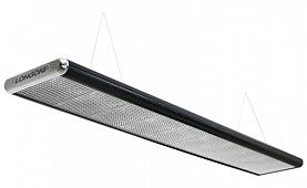 Лампа плоская люминесцентная«Longoni Nautilus» (черная, серебристый торец, серебристый отражатель, 320x31x6см)