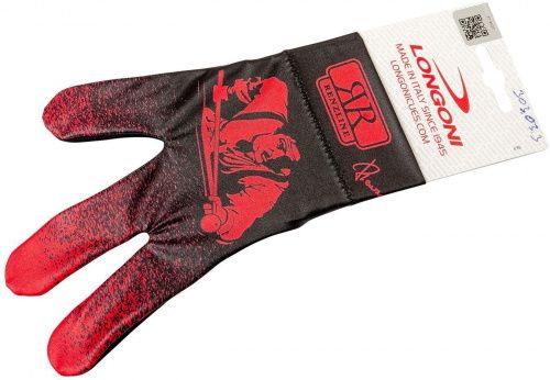 Перчатка для кия черно-красная, на левую руку, серия Renzline, коллекция Renzo Longoni Player